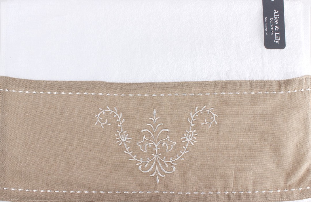 Embroidered cotton hand towel 'Sienna Linen' Code: HT-SIE/LIN image 0